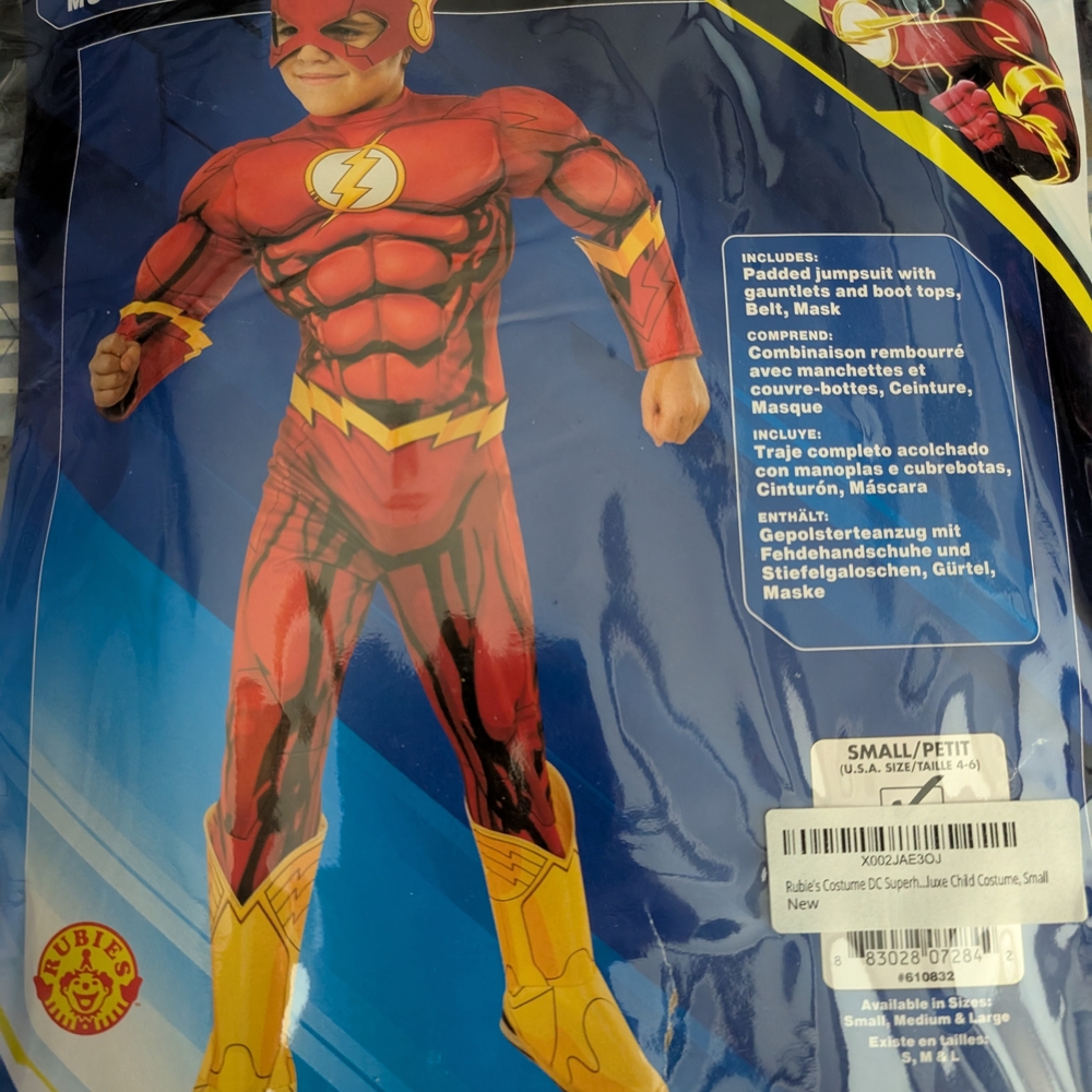 Rubie's Flash Costume for Kids - Red and Yellow, Size 4-6